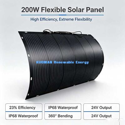 Panel Solar Flexible Antienvejecimiento de 200W, Kit Solar Impermeable y Plegable de 23% de Eficiencia para Proyectos en RV, Yates y Balcones