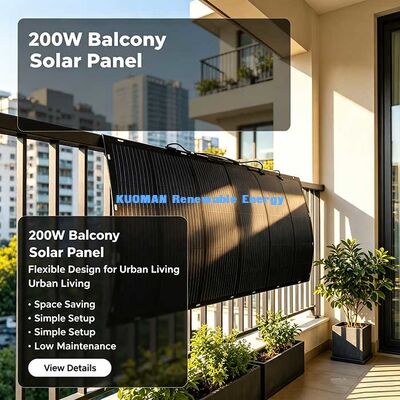 Panel solar flexible de 200W de uso pesado, solar flexible reforzado con fibra de carbono para RV y viajes marítimos a largo plazo