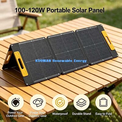 Panel solar plegable impermeable de 100 W, cargador solar portátil monocristalino para centrales eléctricas portátiles