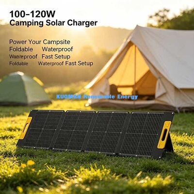 Panel solar portátil fuera de red de 100-120 W, cargador solar impermeable plegable para energía de emergencia de respaldo