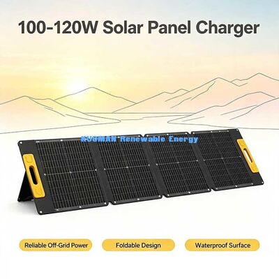Panel solar portátil fuera de red de 100-120 W, cargador solar impermeable plegable para energía de emergencia de respaldo
