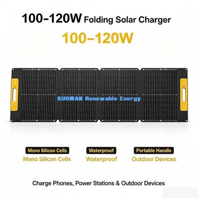 Panel solar plegable impermeable ETFE de 120W, cargador solar portátil para generador portátil y energía para RV
