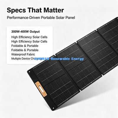 Panel Solar Plegable de 300 Vatios, Energía Solar Portátil con Múltiples Interfaces para Actividades al Aire Libre