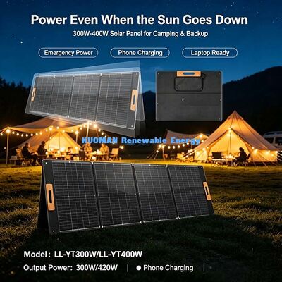 Panel Solar Plegable de 300 Vatios, Energía Solar Portátil con Múltiples Interfaces para Actividades al Aire Libre