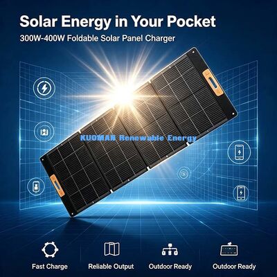 Panel Solar Plegable de 300 Vatios, Energía Solar Portátil con Múltiples Interfaces para Actividades al Aire Libre