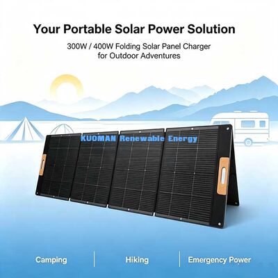 Cargador de paneles solares para exteriores plegable de 300 W, fuente de energía solar portátil ligera fuera de la red