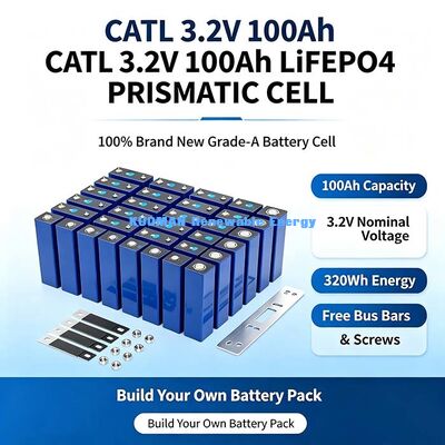 300Ah 3.2V LiFePO4 Célula de batería prismática, Grado-A 6000 Ciclo de Fósfato de hierro de litio para almacenamiento de energía solar y sistema de energía