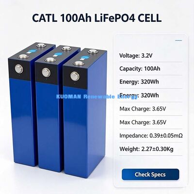 Batería de almacenamiento de energía de celda prismática de fosfato de hierro y litio de 100 Ah y 3,2 V con carcasa de aluminio para carritos de golf y vehículos eléctricos