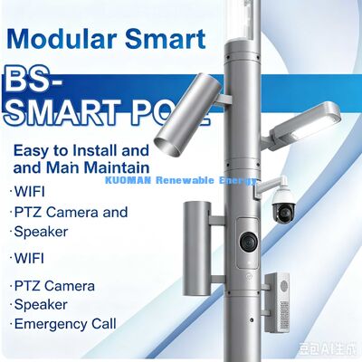 Poste Inteligente Modular BS-15 | Farola Inteligente para Ciudad IoT Todo en Uno con Cámara, WiFi y Llamada de Emergencia