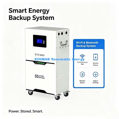 Batería LiFePO4 de respaldo fuera de la red 51.2V 100Ah con monitoreo WiFi Bluetooth >98% de eficiencia de ida y vuelta