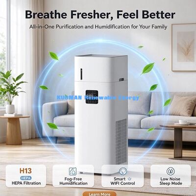 Quiet Air Purifier Humidifier for Bedroom, 38dB Sleep Mode, Child Lock, Timer, Real-Time Air Monitoring